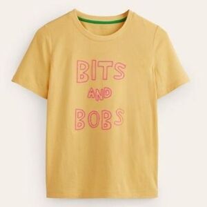 Boden Rosa Embroidered T-shirt In Dusky Citron Bits And Bobs